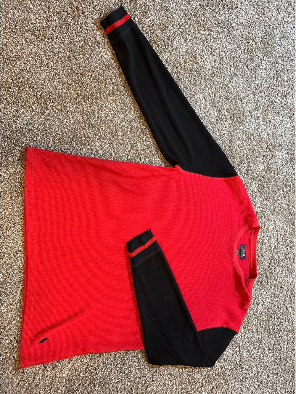 Polo Ralph Lauren Men's  Red Waffle Knit Thermal Shirt L